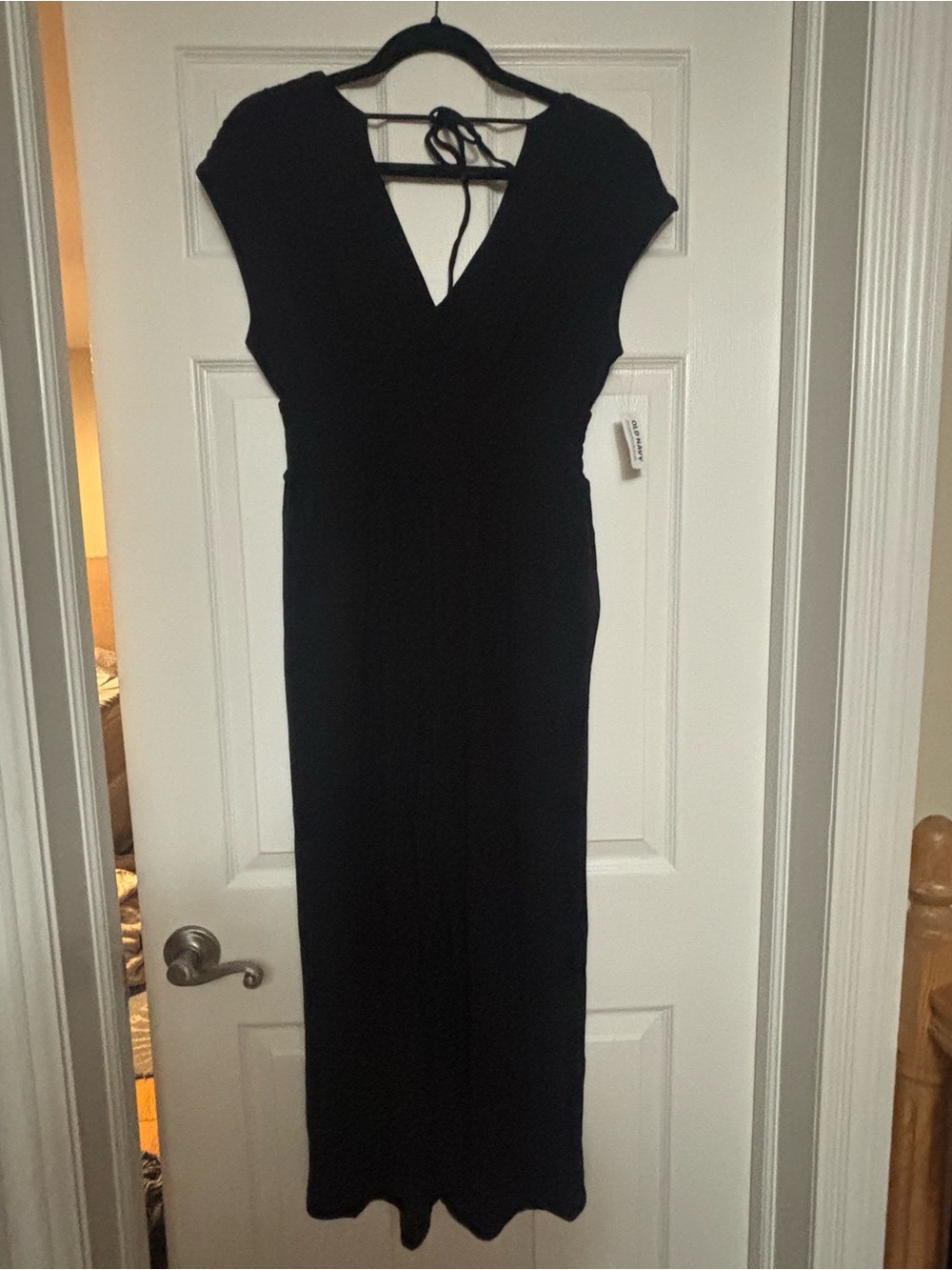 Old Navy Black V-Neck Jumpsuit with Tie Back - NWT